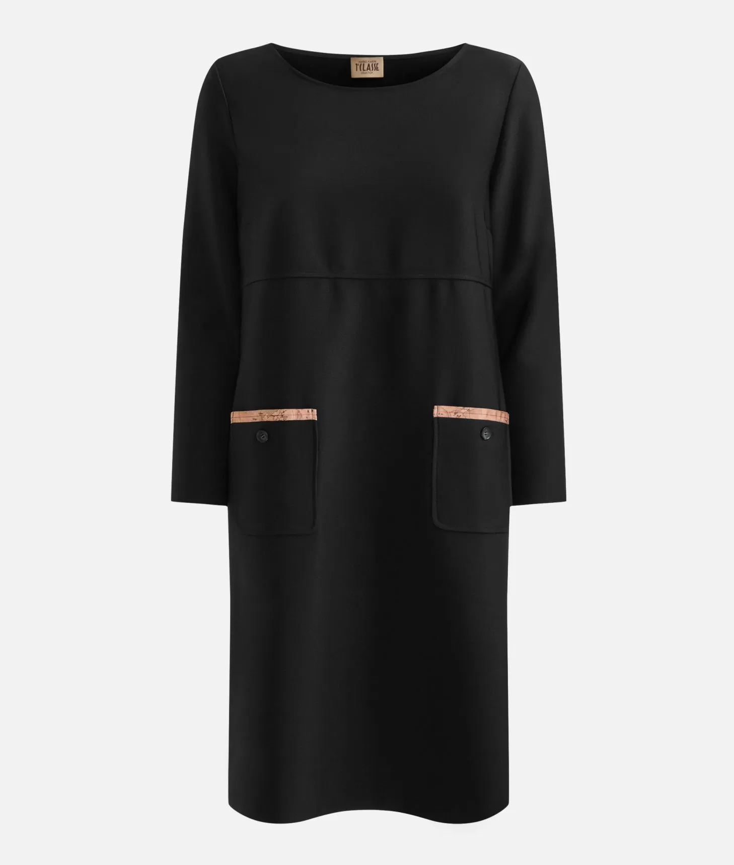 Alviero martini 1a classe Abito a sacchetto in cavallery Nero Fino Al -60%
