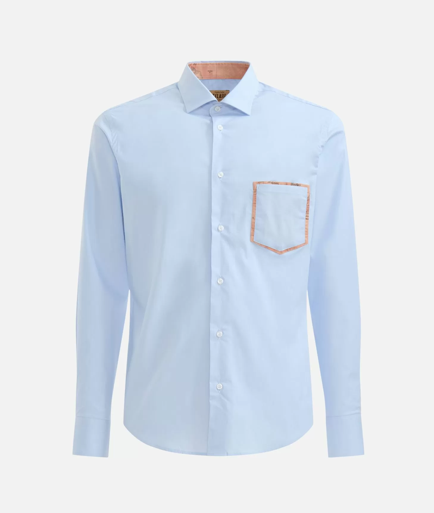 Alviero martini 1a classe Camicia slim in cotone stretch con dettaglio taschino Azzurra Consegna Veloce