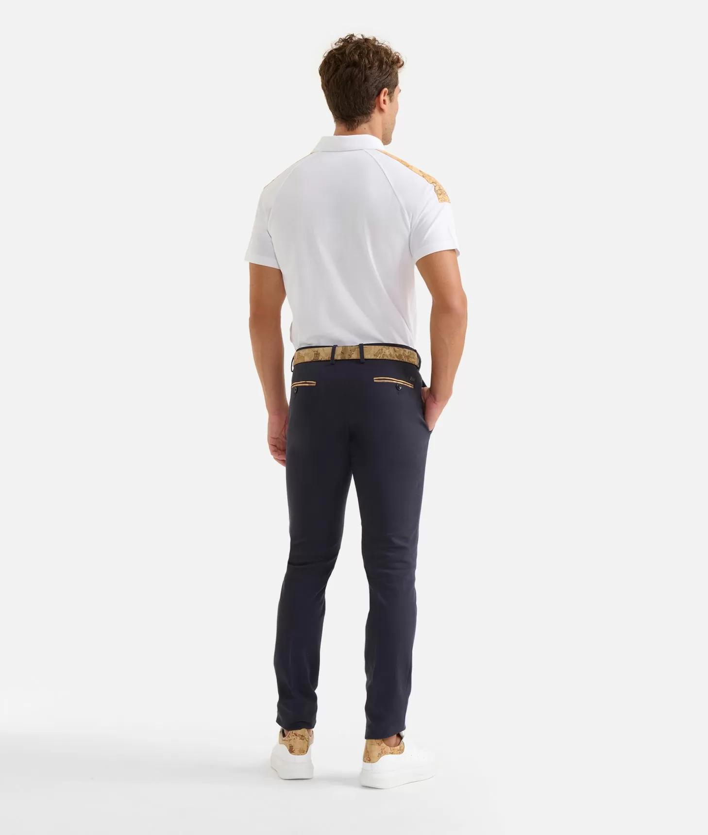Alviero martini 1a classe Pantaloni super slim in cotone stretch Blu Navy Promozione Limitata