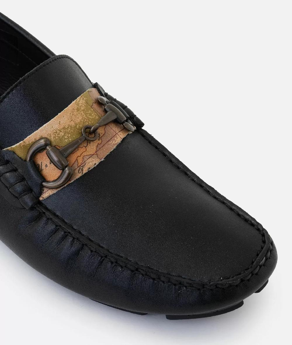 Alviero martini 1a classe Mocassini tubolari in pelle liscia Neri Nuova