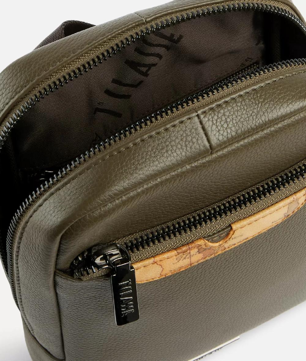 Alviero martini 1a classe Beta Leather bandoliera piccola Verde Militare Prezzo Ridotto
