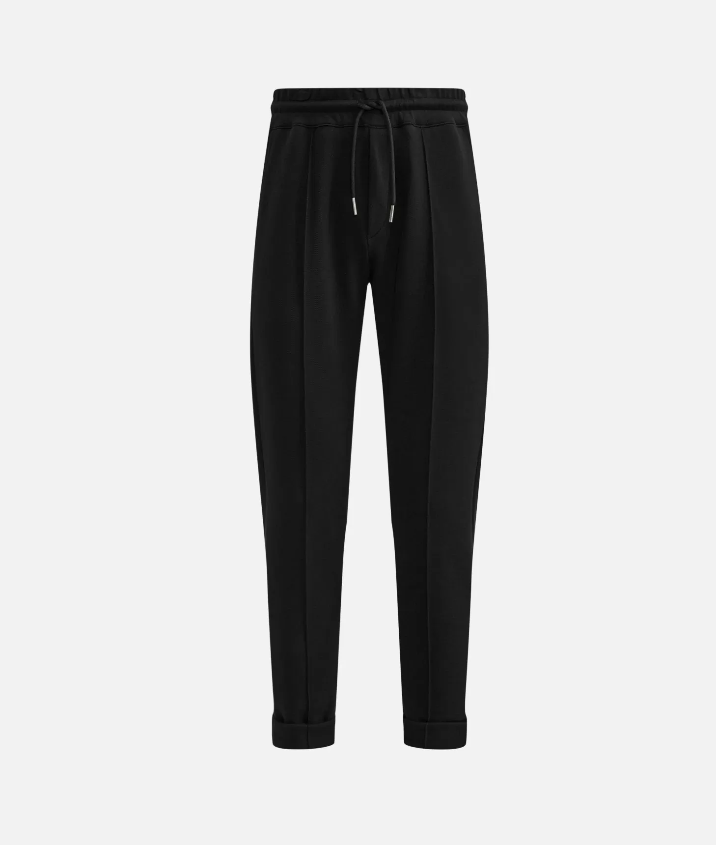 Alviero martini 1a classe Pantaloni con coulisse in cotone piquet Neri Vendita Economica