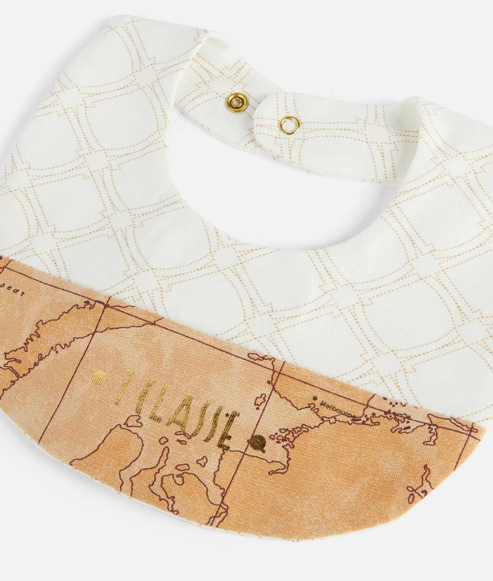 Alviero martini 1a classe Bavaglino in cotone con loghi 1C e inserto Geo Classic Naturale Nuova