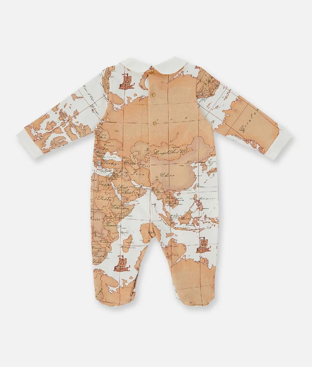 Alviero martini 1a classe Tutina in cotone con mappa Geo Classic Panna Affare Del Giorno
