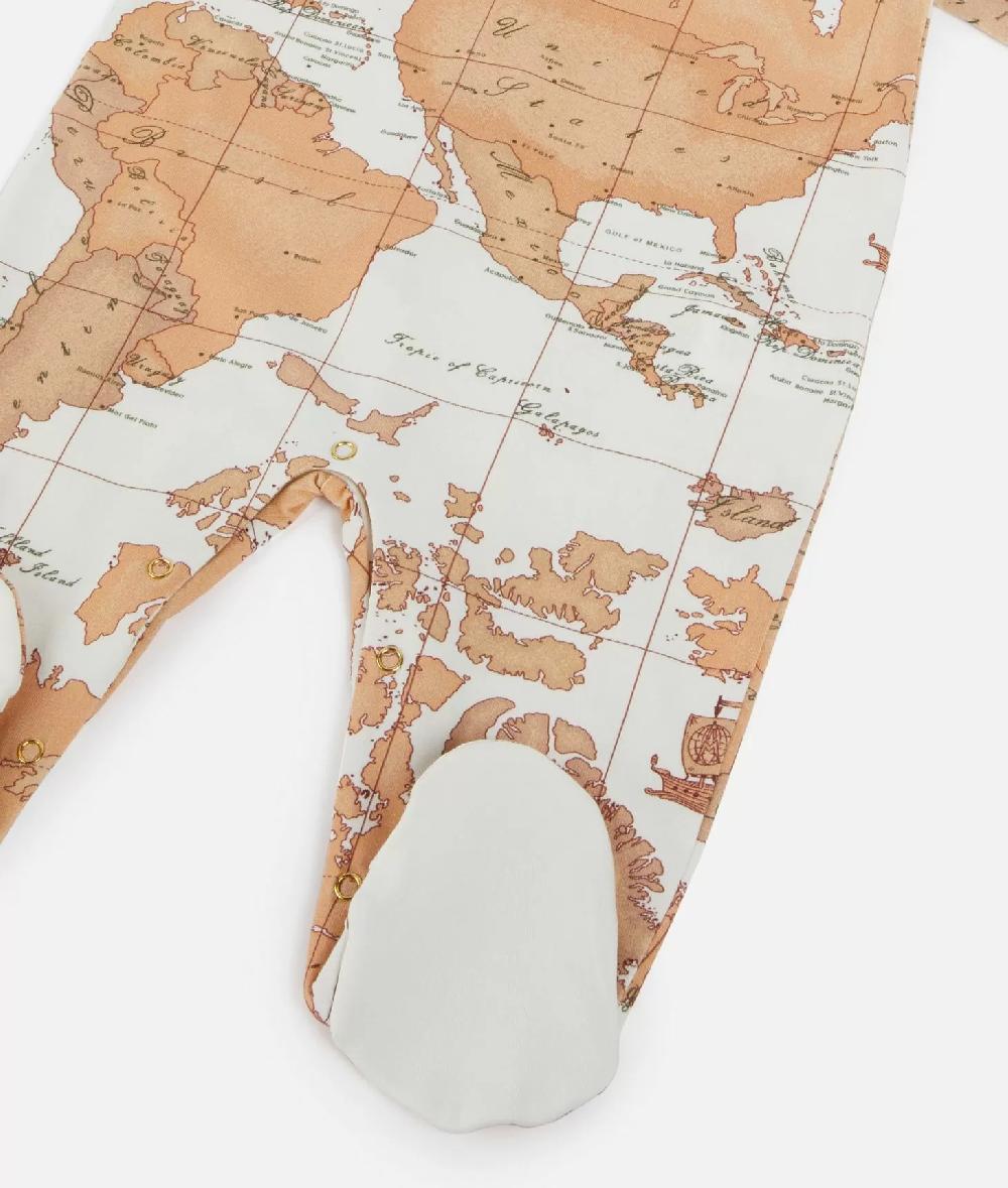 Alviero martini 1a classe Tutina in cotone con mappa Geo Classic Panna Affare Del Giorno