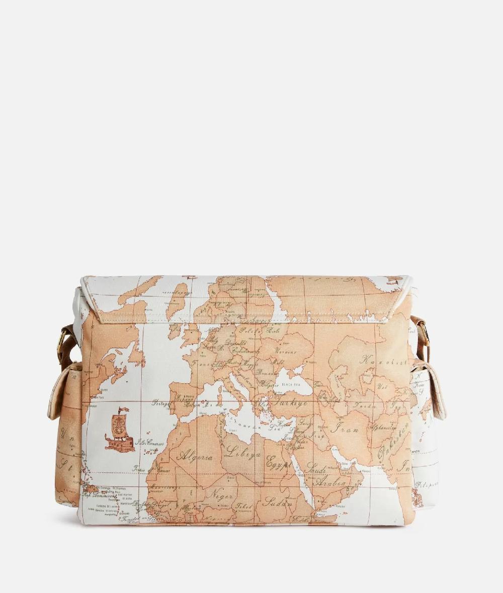 Alviero martini 1a classe Borsa a tracolla con mappa Geo Classic Panna Prezzo Ridotto