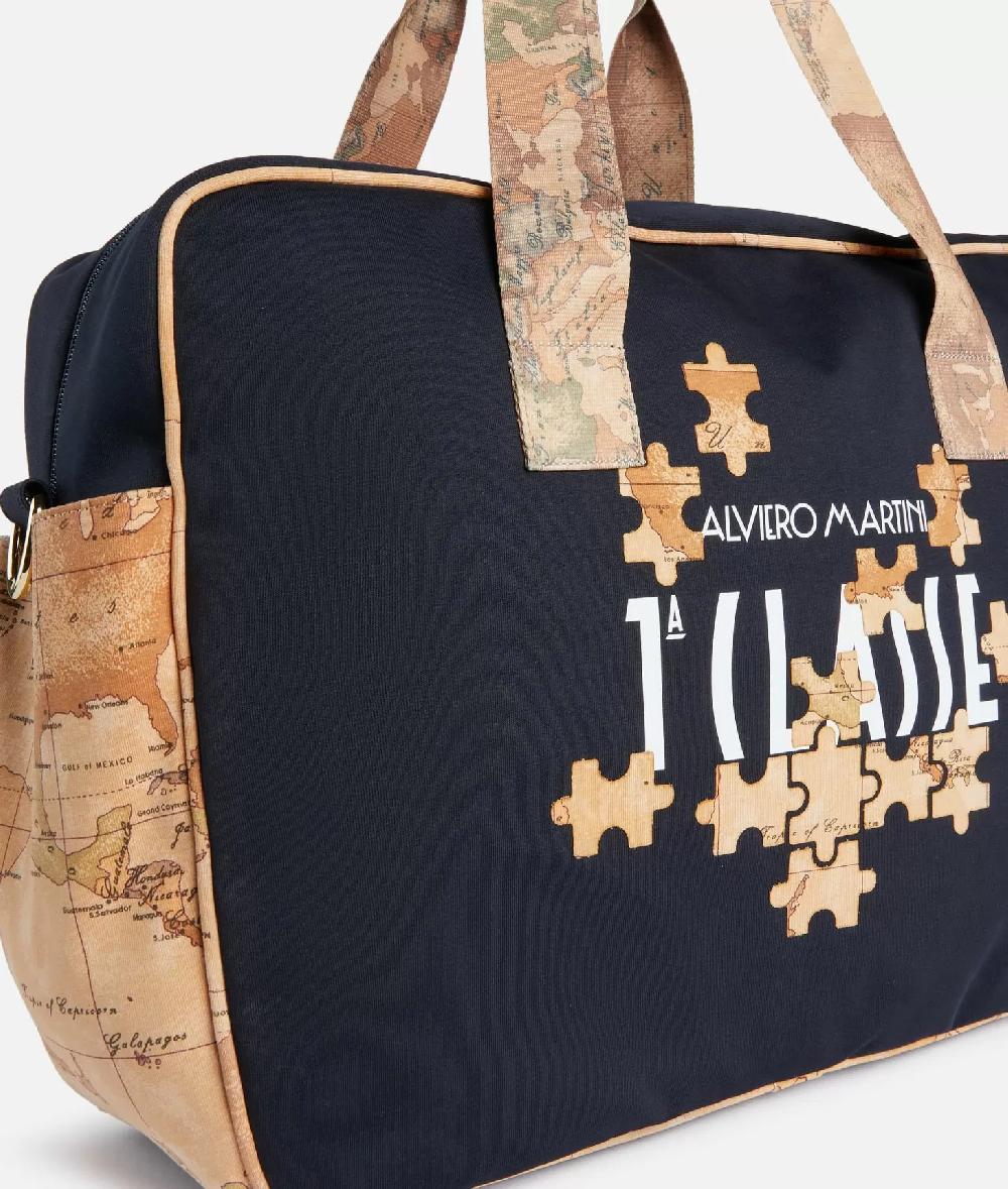 Alviero martini 1a classe Borsa per il cambio Geo Puzzle Blu Sottocosto