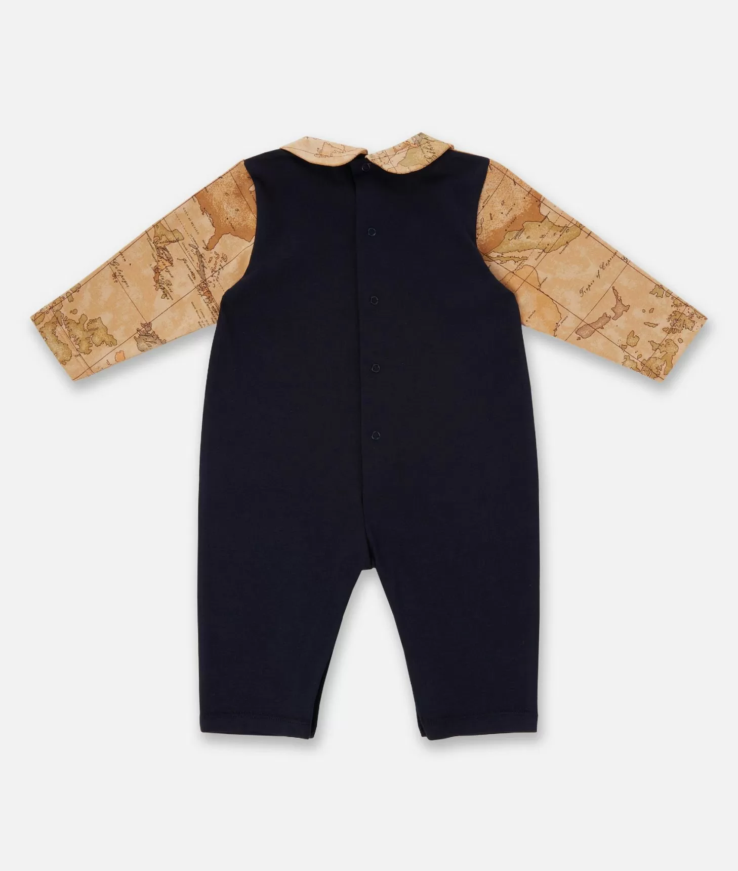 Alviero martini 1a classe Tutina in cotone senza piedini Geo Puzzle Blu Presa