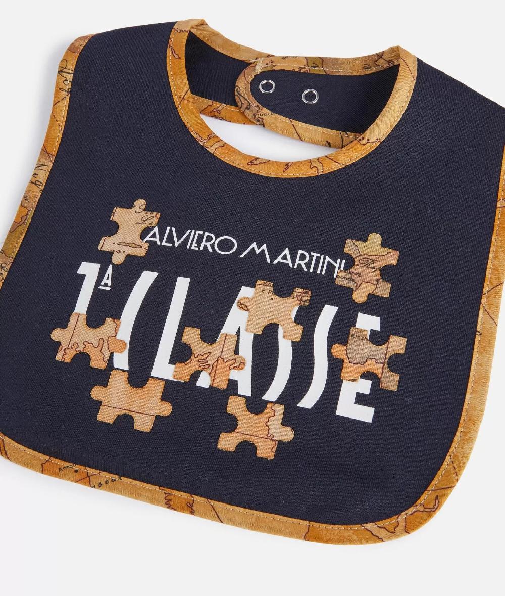 Alviero martini 1a classe Bavaglino in cotone Geo Puzzle Blu Economico