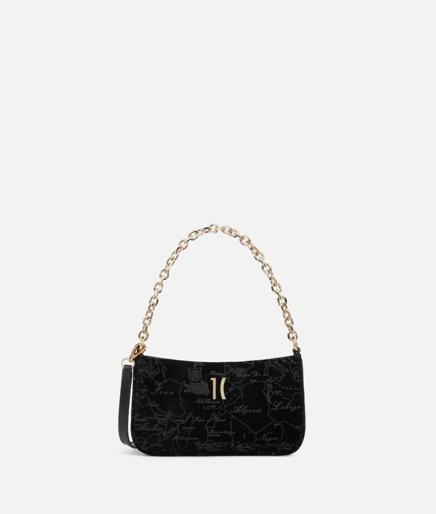 Alviero martini 1a classe Moments Bag pochette con tracolla e catena Nero