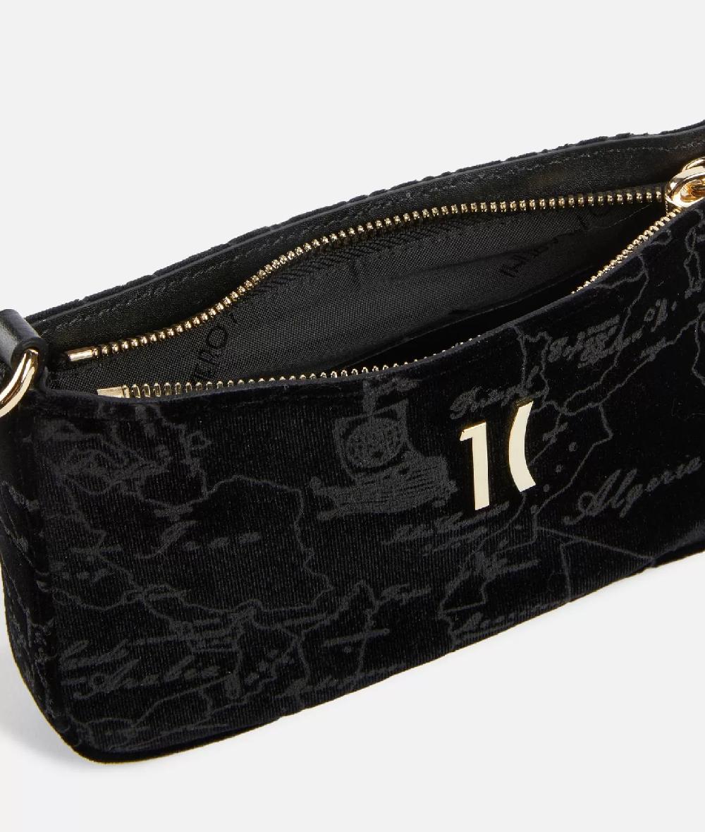 Alviero martini 1a classe Moments Bag pochette con tracolla e catena Nero Saldi Di Fabbrica