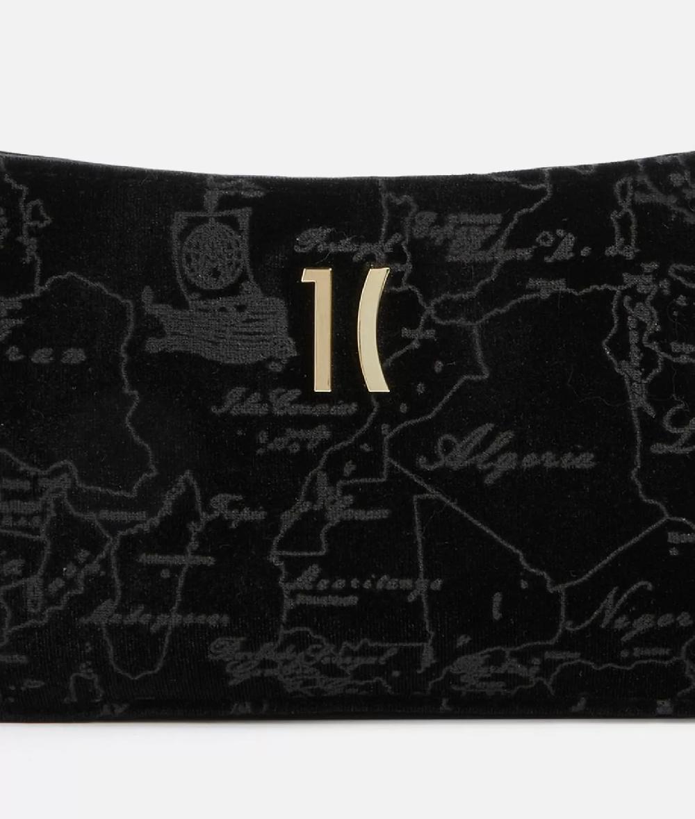 Alviero martini 1a classe Moments Bag pochette con tracolla e catena Nero Saldi Di Fabbrica