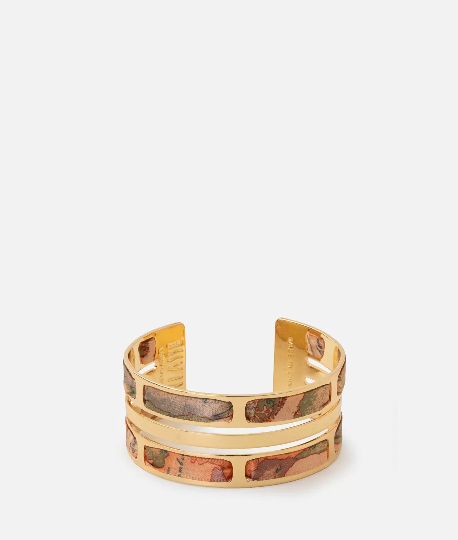 Alviero martini 1a classe Bangle doppio con nastro Geo Classic Oro Chiaro