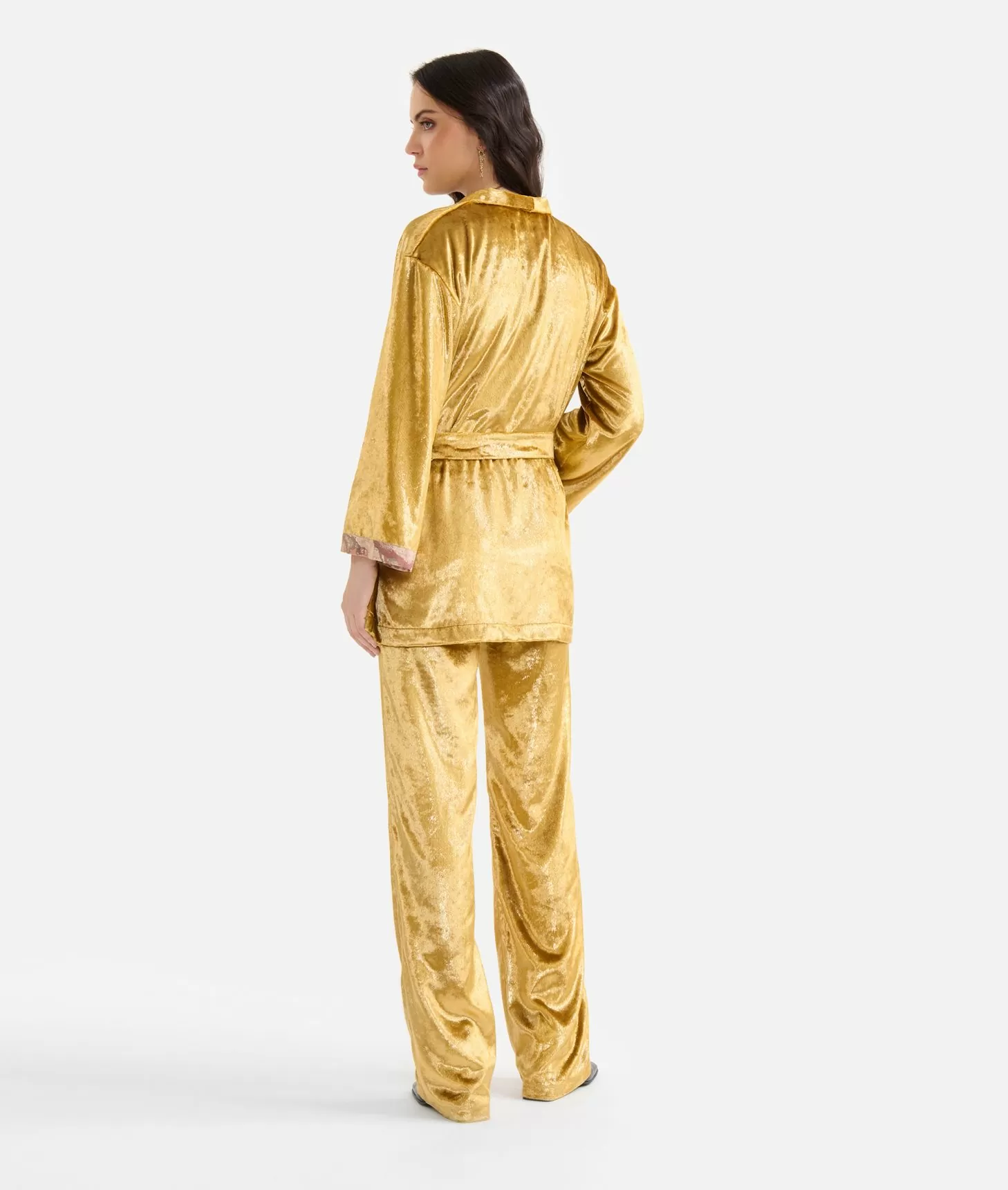Alviero martini 1a classe Giacca kimono in velluto lurex special Oro Fino Al -60%