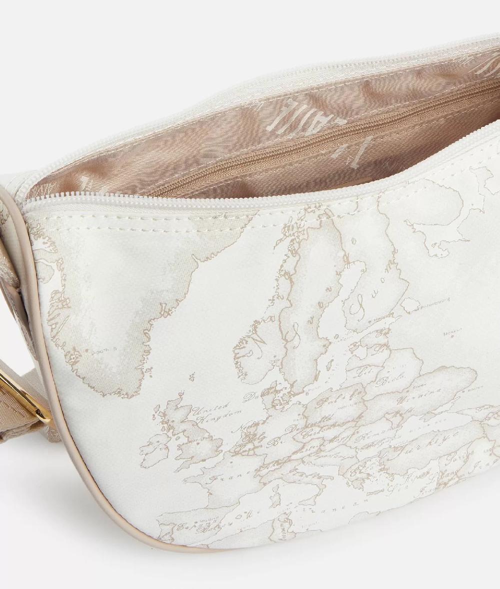 Alviero martini 1a classe Geo Soft White tracolla a mezzaluna piccola Sottocosto