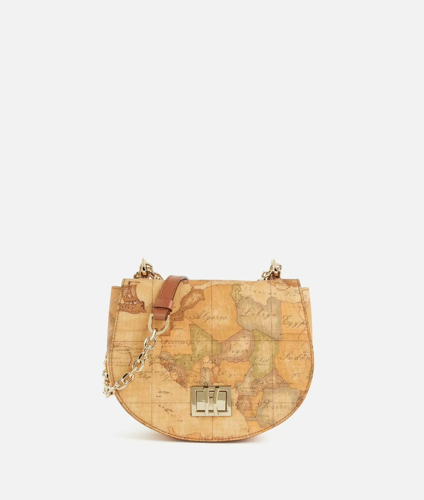 Alviero martini 1a classe Tracollina tonda in tessuto stampa Geo Classic Naturale