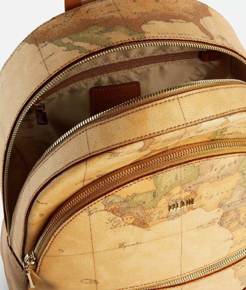 Alviero martini 1a classe Zaino tre tasche in tessuto stampa Geo Classic Naturale Pezzi Unici