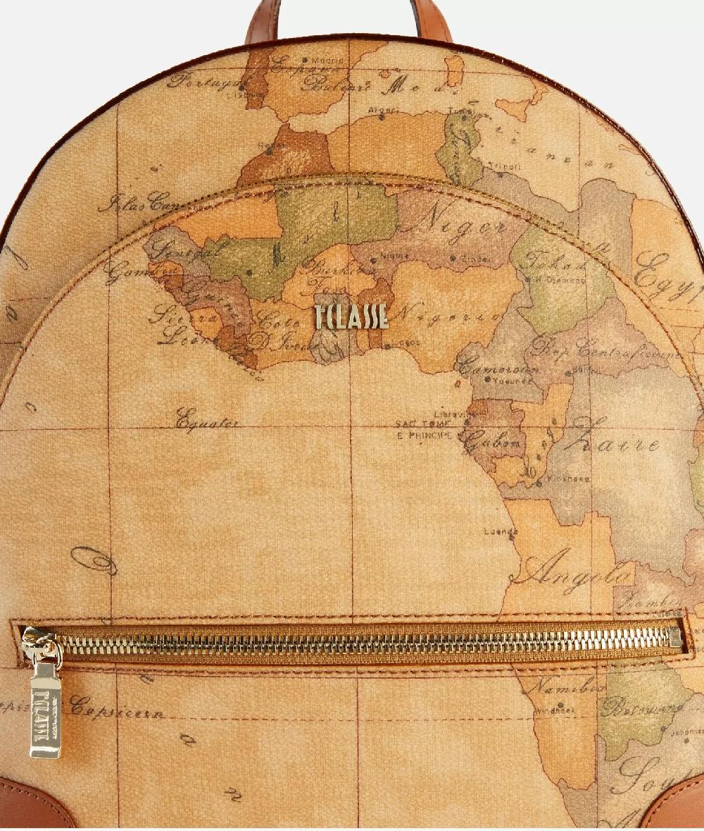 Alviero martini 1a classe Zaino tre tasche in tessuto stampa Geo Classic Naturale Pezzi Unici