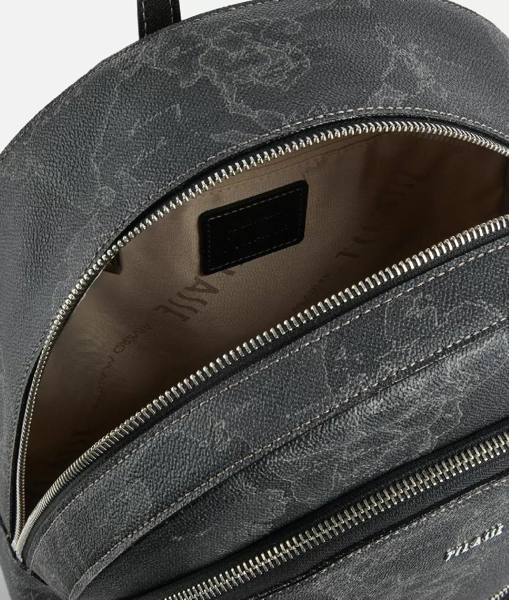 Alviero martini 1a classe Zaino tre tasche in tessuto stampa Geo Night Nero Soddisfazione Garantita