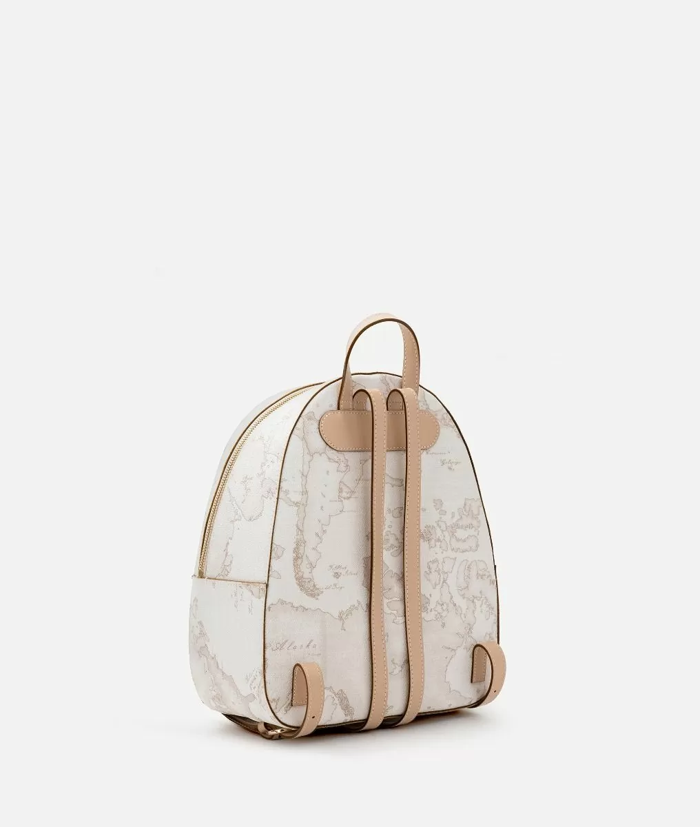 Alviero martini 1a classe Geo White zaino con inserti frontali in pelle Acquista Ora
