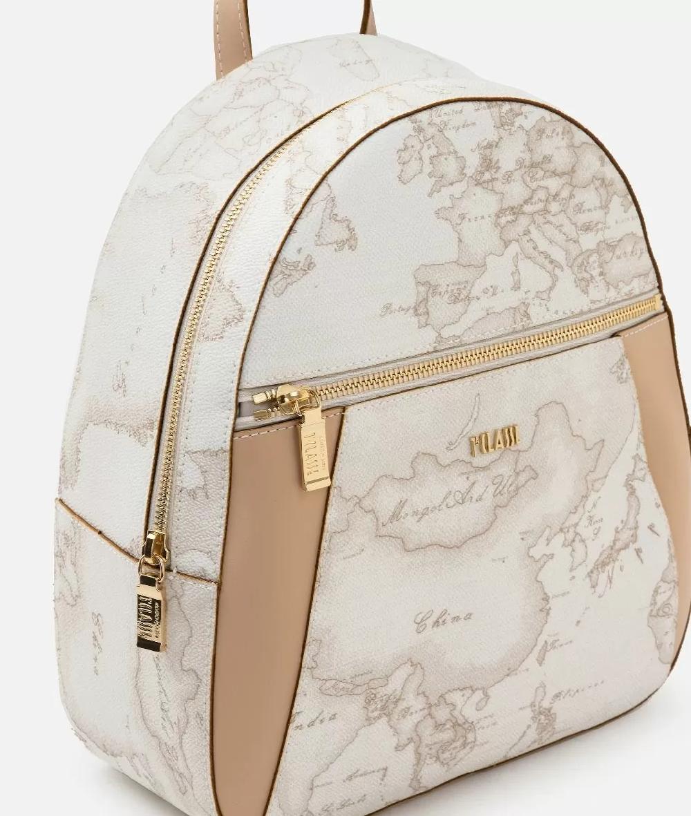 Alviero martini 1a classe Geo White zaino con inserti frontali in pelle Acquista Ora