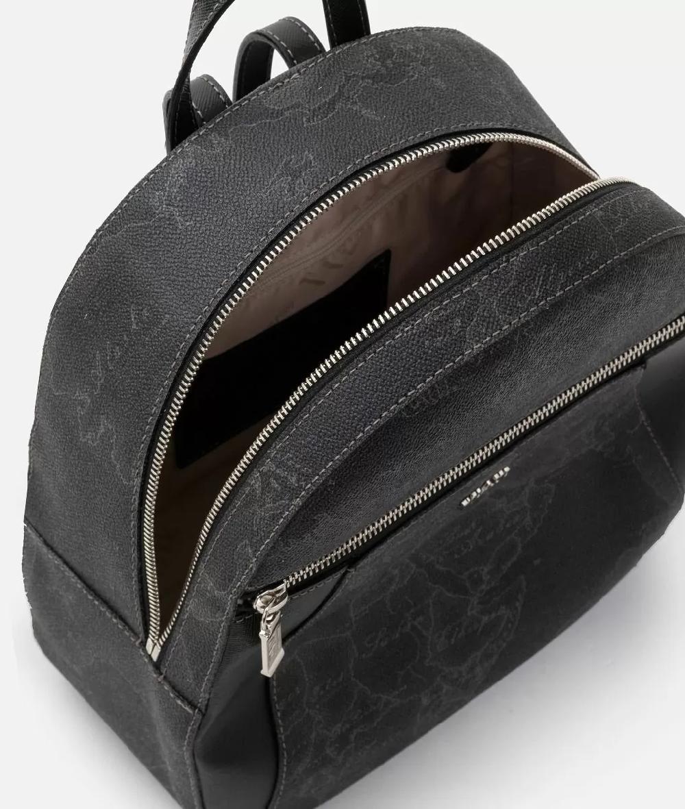 Alviero martini 1a classe Geo Black zaino con inserti frontali in pelle Promozione Limitata