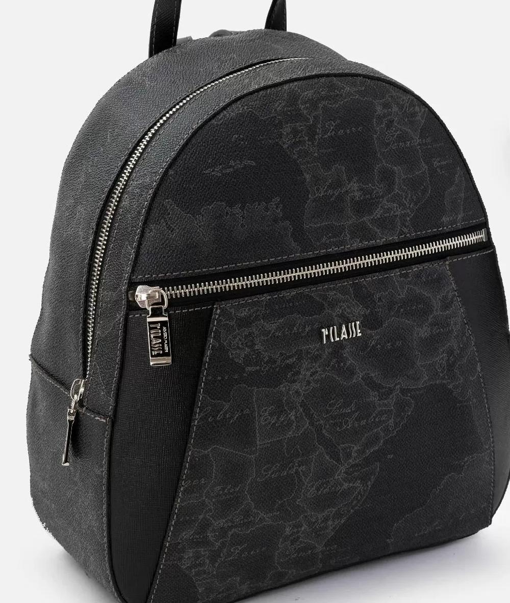 Alviero martini 1a classe Geo Black zaino con inserti frontali in pelle Promozione Limitata