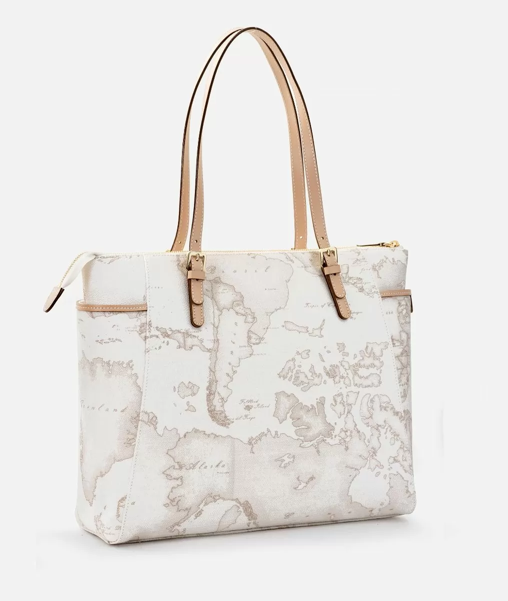 Alviero martini 1a classe Geo White tote bag grande Vendite Flash